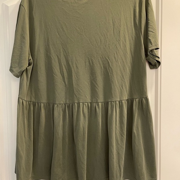 American Eagle army green baby Doll Top empire waist size large fall comfy - Picture 2 of 6